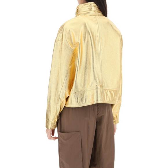 Saks potts houston gold-laminated leather bomber jacket - Picture 4 of 4